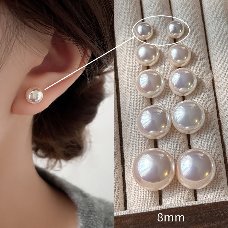 925 Silver Pearl Earrings with Steamed Bread Design