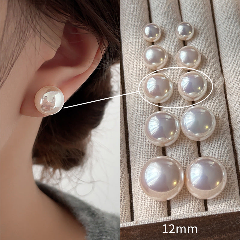 925 Silver Pearl Earrings with Steamed Bread Design