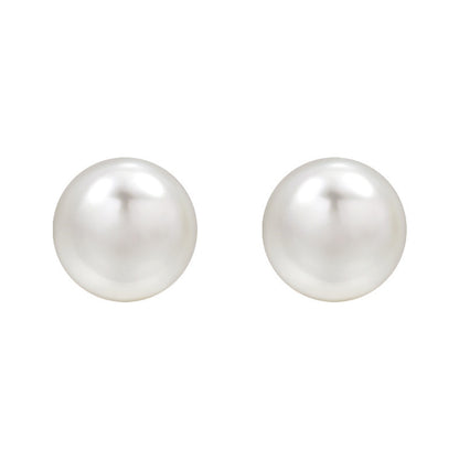 925 Silver Pearl Earrings with Steamed Bread Design