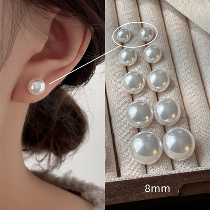 925 Silver Pearl Earrings with Steamed Bread Design