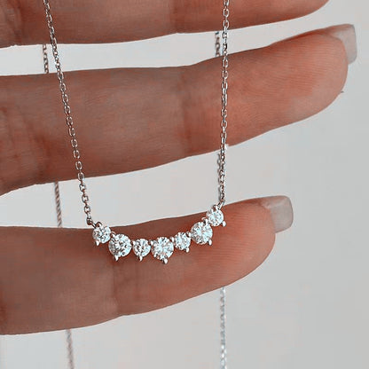 925 Sterling Silver Smile Necklace 18K Gold Plated Zircon Pendant