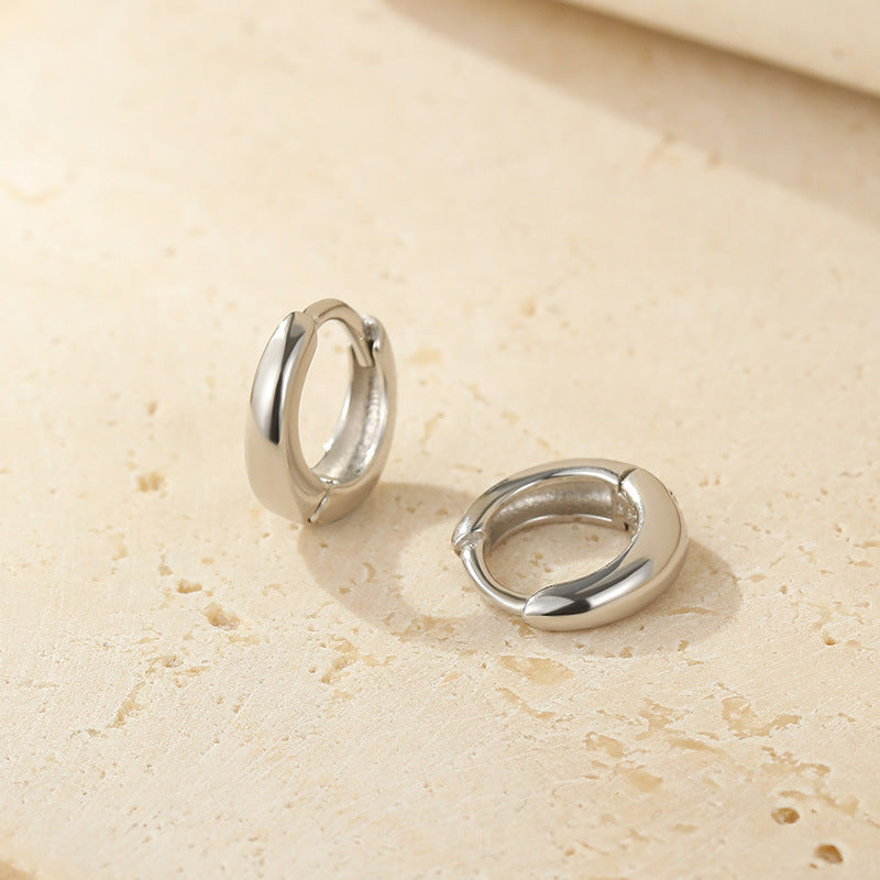 925 Sterling Silver Smooth Hoop Earrings