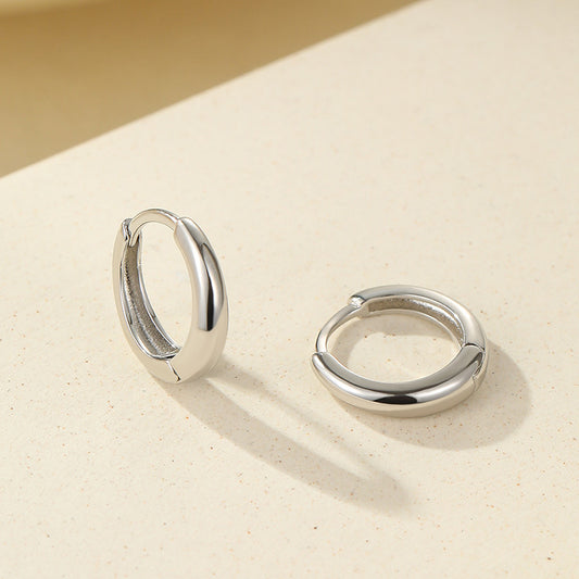 925 Sterling Silver Smooth Hoop Earrings