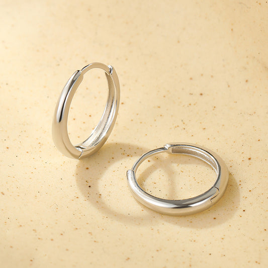 925 Sterling Silver Smooth Hoop Earrings