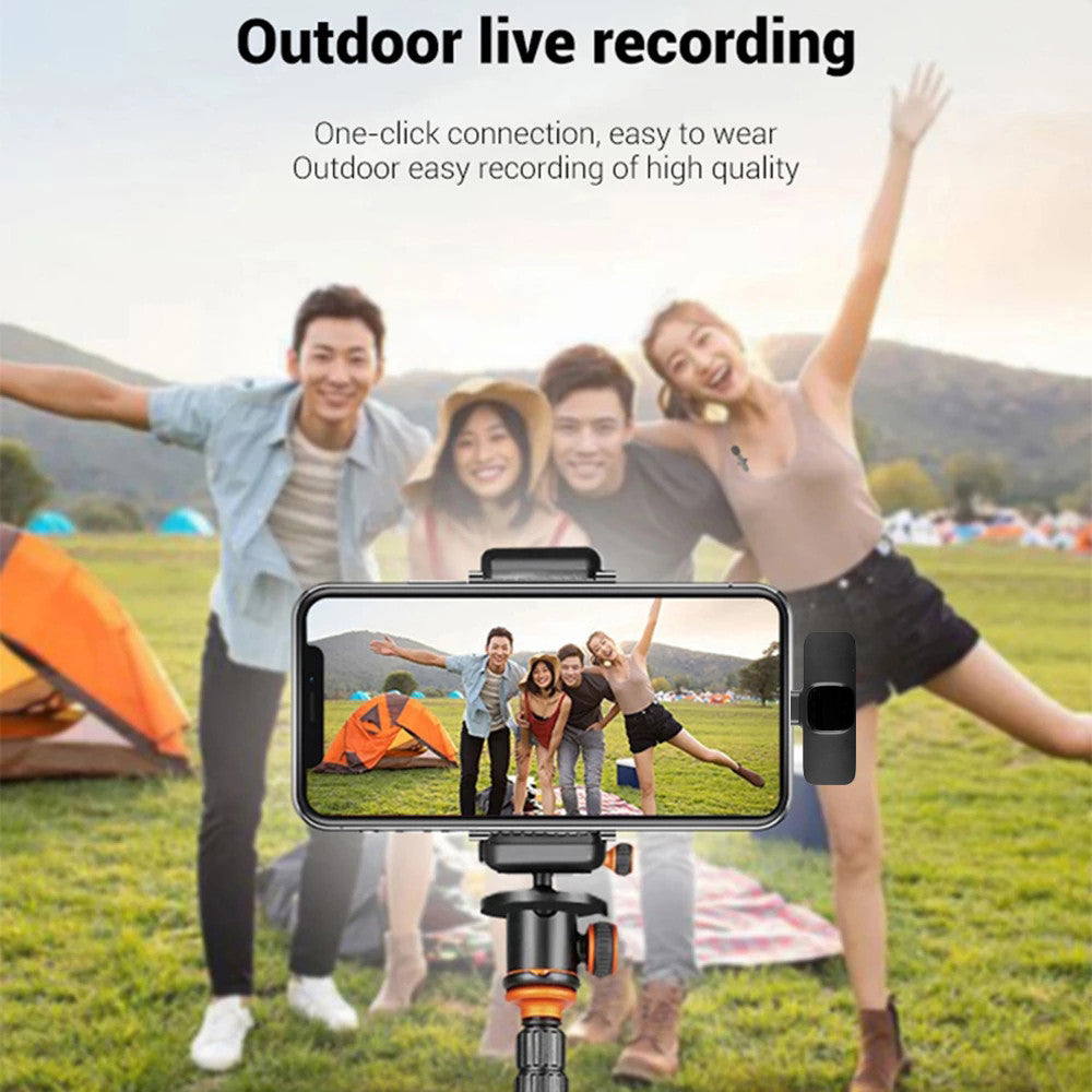 Portable Wireless Lavalier Mic for Audio & Video Recording