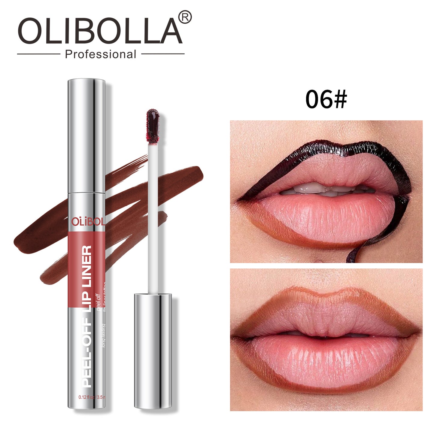 Peel-Off Matte Lip Gloss and Liner Set for Long-Lasting Color