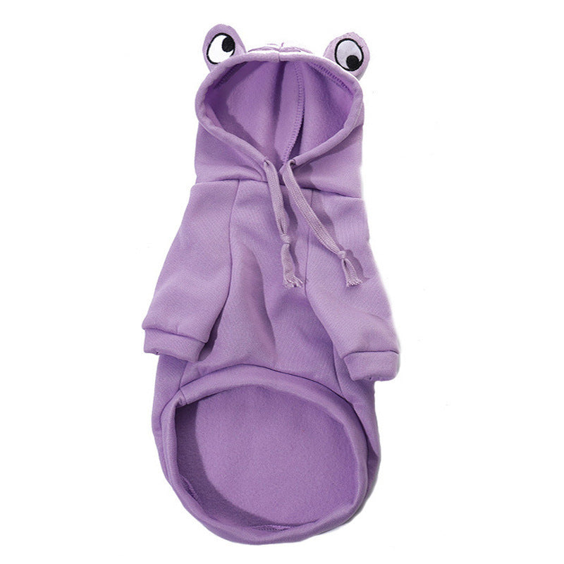 Soft Warm Cat & Dog Clothes – Funny Halloween Frog Sweatshirt