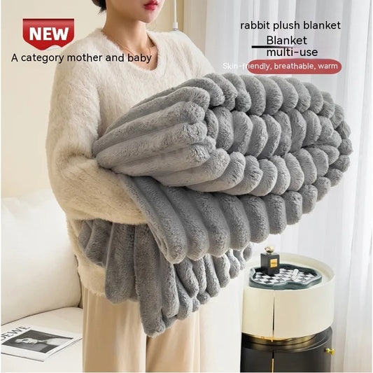 Buy Soft Velvet Fur Blanket Soft Thickening Fur Blanket for Bed