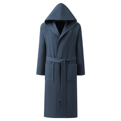 Buy Men’s Pure Cotton Hooded Bathrobe Soft Towels Robe