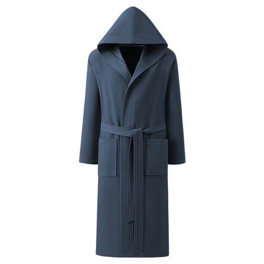 Buy Men’s Pure Cotton Hooded Bathrobe Soft Towels Robe