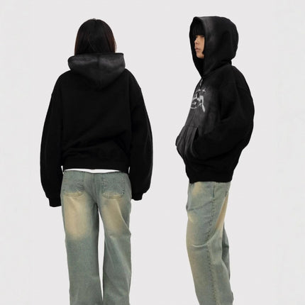 New Hooded Letter-print Top