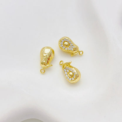 14K Gold Plated Zircon Studded Fruit Pendant Fashion Jewelry