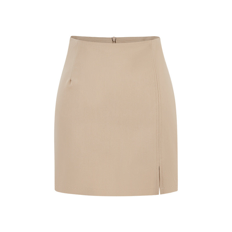 Buy High-Waisted Front-Slit Form-Fitting Stretchy Pencil Skirt