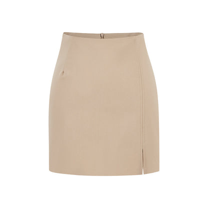 Buy High-Waisted Front-Slit Form-Fitting Stretchy Pencil Skirt
