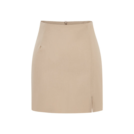 Buy High-Waisted Front-Slit Form-Fitting Stretchy Pencil Skirt