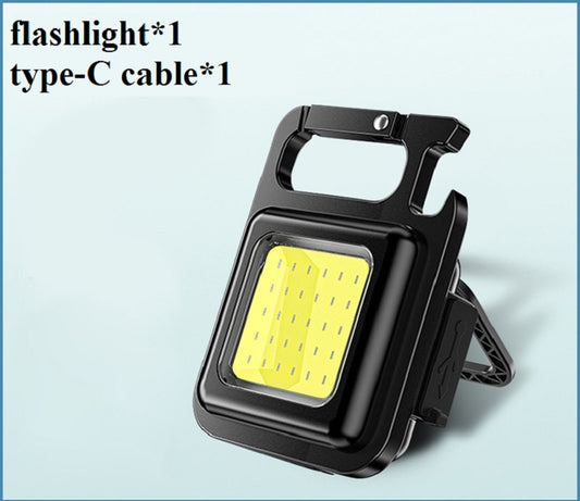 Mini Portable COB LED Keychain Flashlight USB Rechargeable