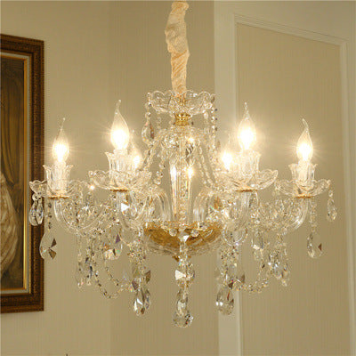 Luxury Crystal Chandelier in Living Room for Elegant Decor