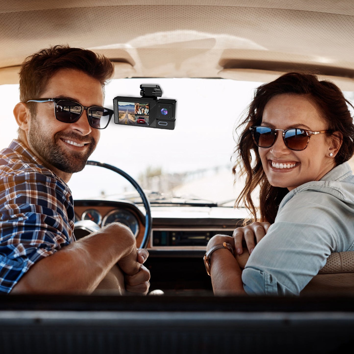 3 Channel Car Dash Camera FHD 1080P WiFi with Night Vision