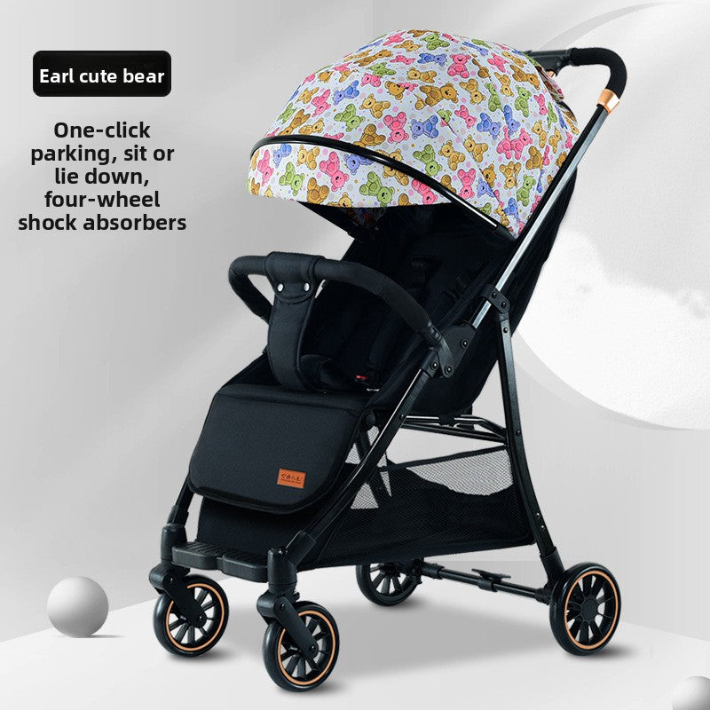 Lightweight Foldable Baby Stroller with Reclining Seat Uses