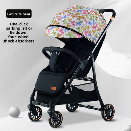 Lightweight Foldable Baby Stroller with Reclining Seat Uses