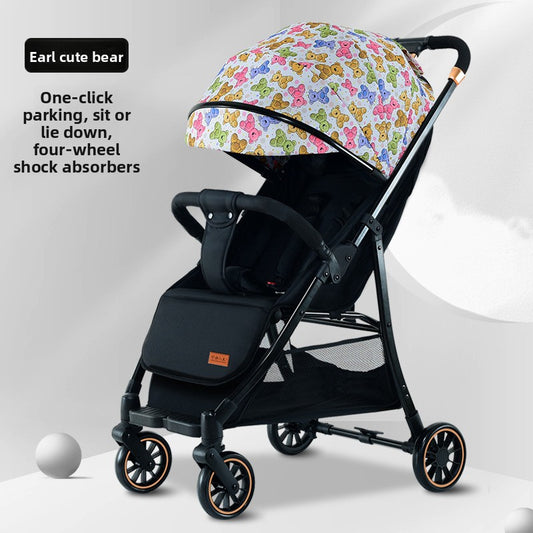 Lightweight Foldable Baby Stroller with Reclining Seat Uses