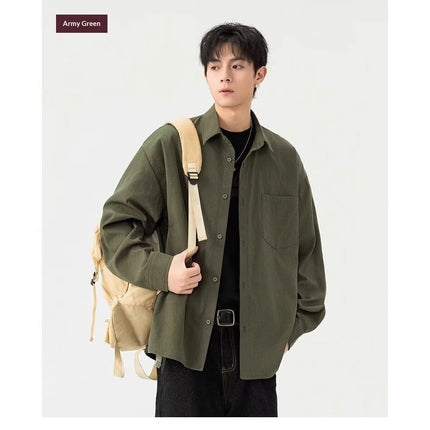 Buy Men’s Retro Loose Casual Long Sleeve Shirt Online