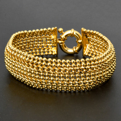 Buy Minimalist Double-Row Chain Wide Mesh Bracelet Elegant Design