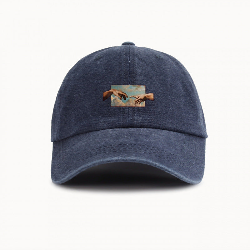 Water-Washed Vintage Baseball Cap With Wide Brim Casual Style