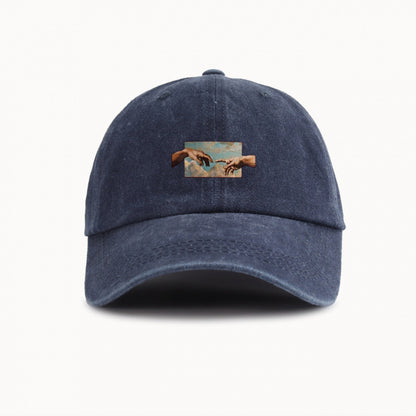 Water-Washed Vintage Baseball Cap With Wide Brim Casual Style