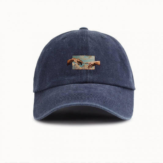 Water-Washed Vintage Baseball Cap With Wide Brim Casual Style