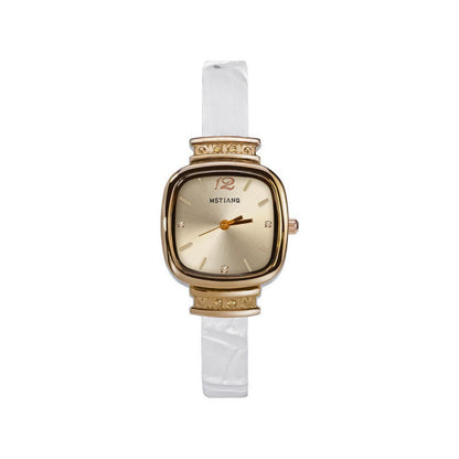Retro-Style Womens Watch with Minimalist Square Dial