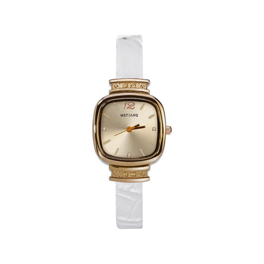 Retro-Style Womens Watch with Minimalist Square Dial
