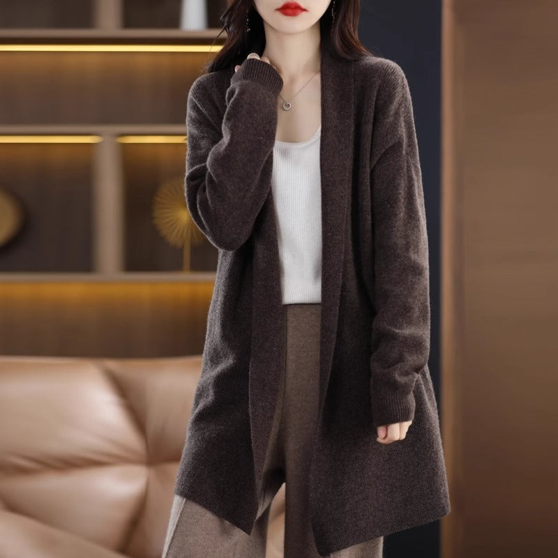 Buy Women’s Stylish Loose-Fitting Mid-Length Knit Cardigan Online