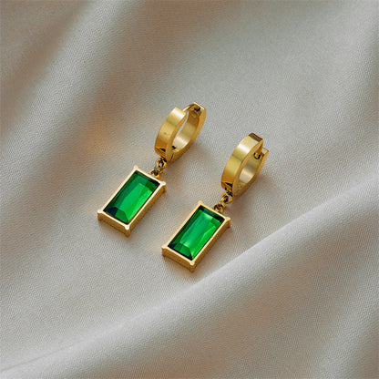 Luxury Blade Chain Pendant Emerald Zircon Advanced Light Sense
