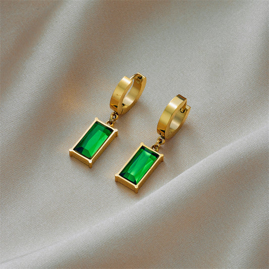 Luxury Blade Chain Pendant Emerald Zircon Advanced Light Sense