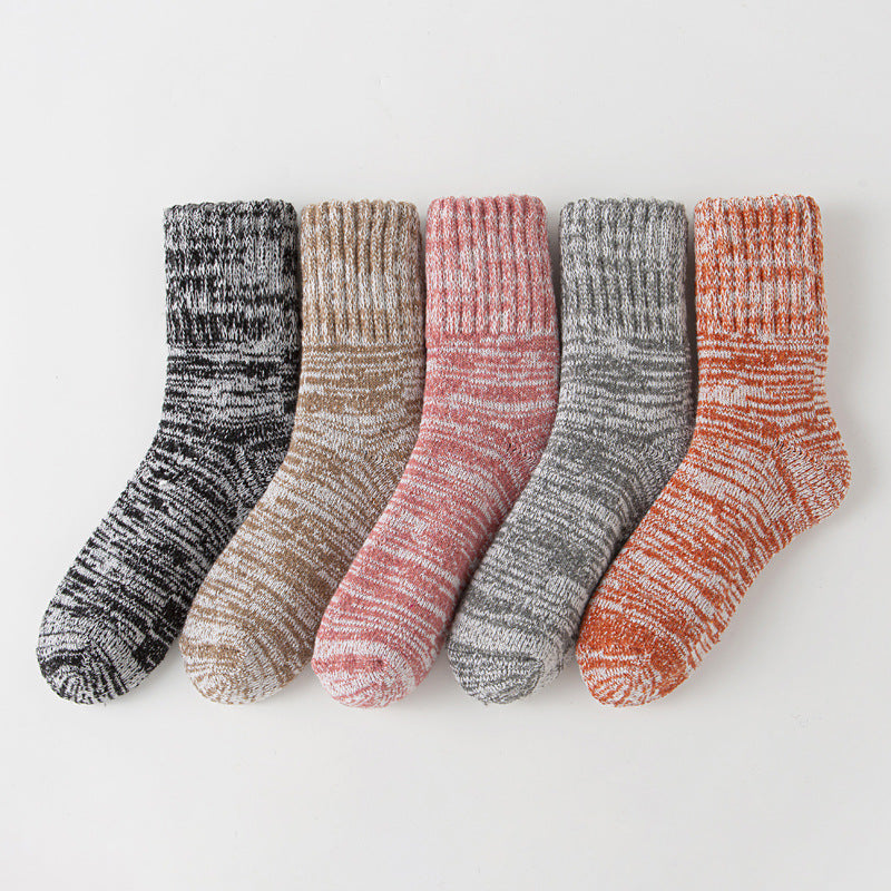 Buy Thick Warm Terry Socks In A Retro Color Palette For Women