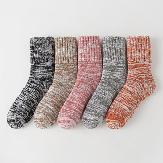 Buy Thick Warm Terry Socks In A Retro Color Palette For Women