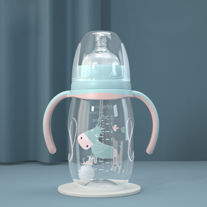 Baby Bottle with Straw Handle Wide Mouth for Daily Feeding