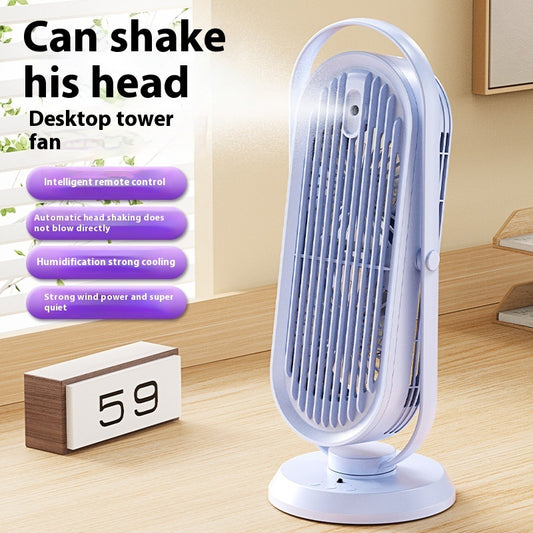 USB Tower Fan with Humidifier – Desktop Office Spray Fan