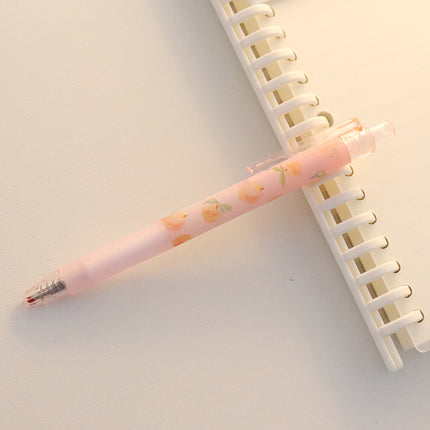Cute Peach Press Gel Pen Korean Kawaii Stationery Pens Set