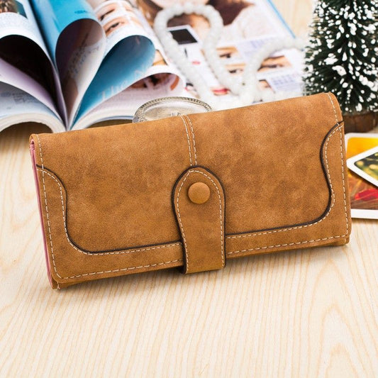 Women’s Matte Long Wallet – Large Capacity Stylish Clutch