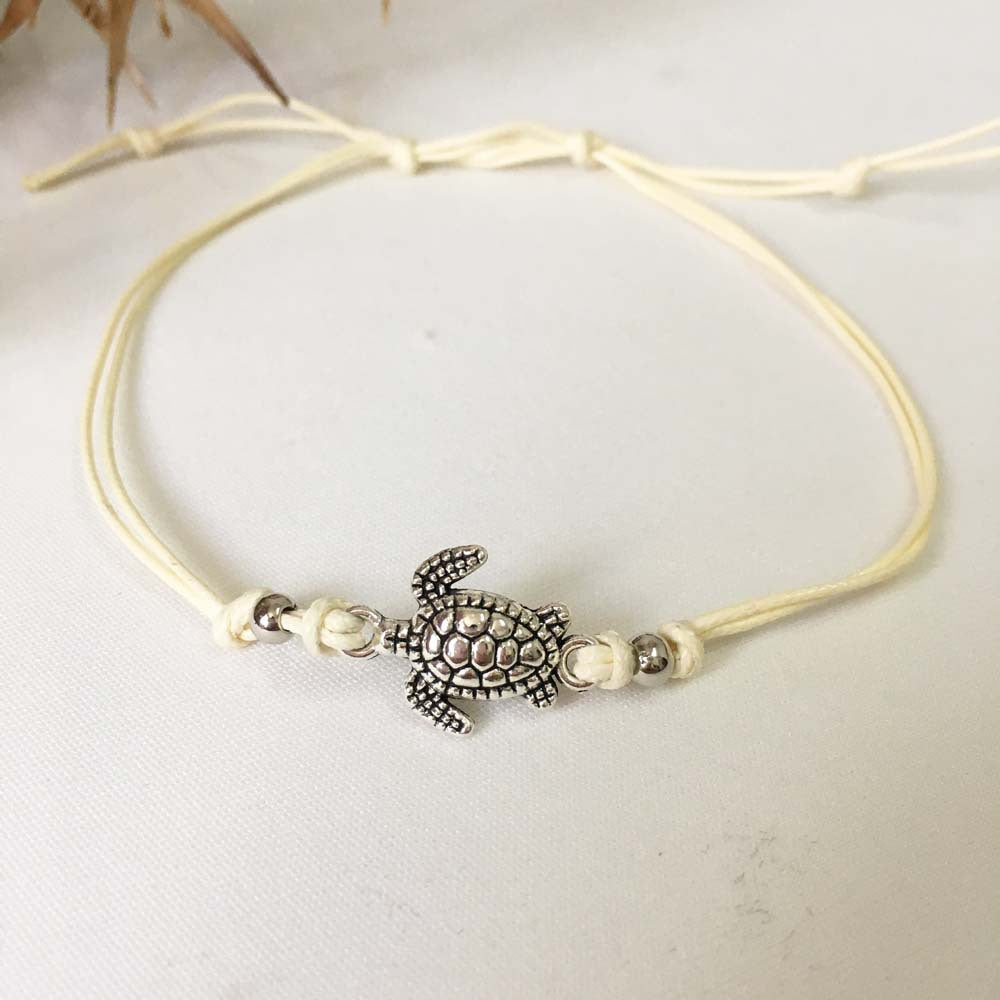 Braided Rope Turtle Pendant Anklet Fashion Jewelry for Women