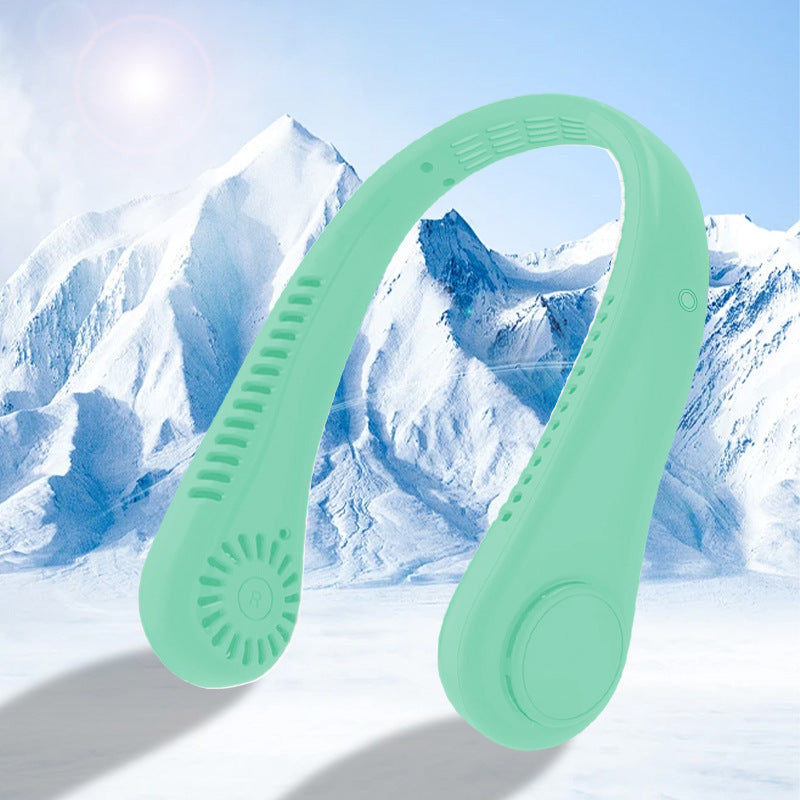 Portable USB Neck Hanging Fan with Rechargeable Cooling Power