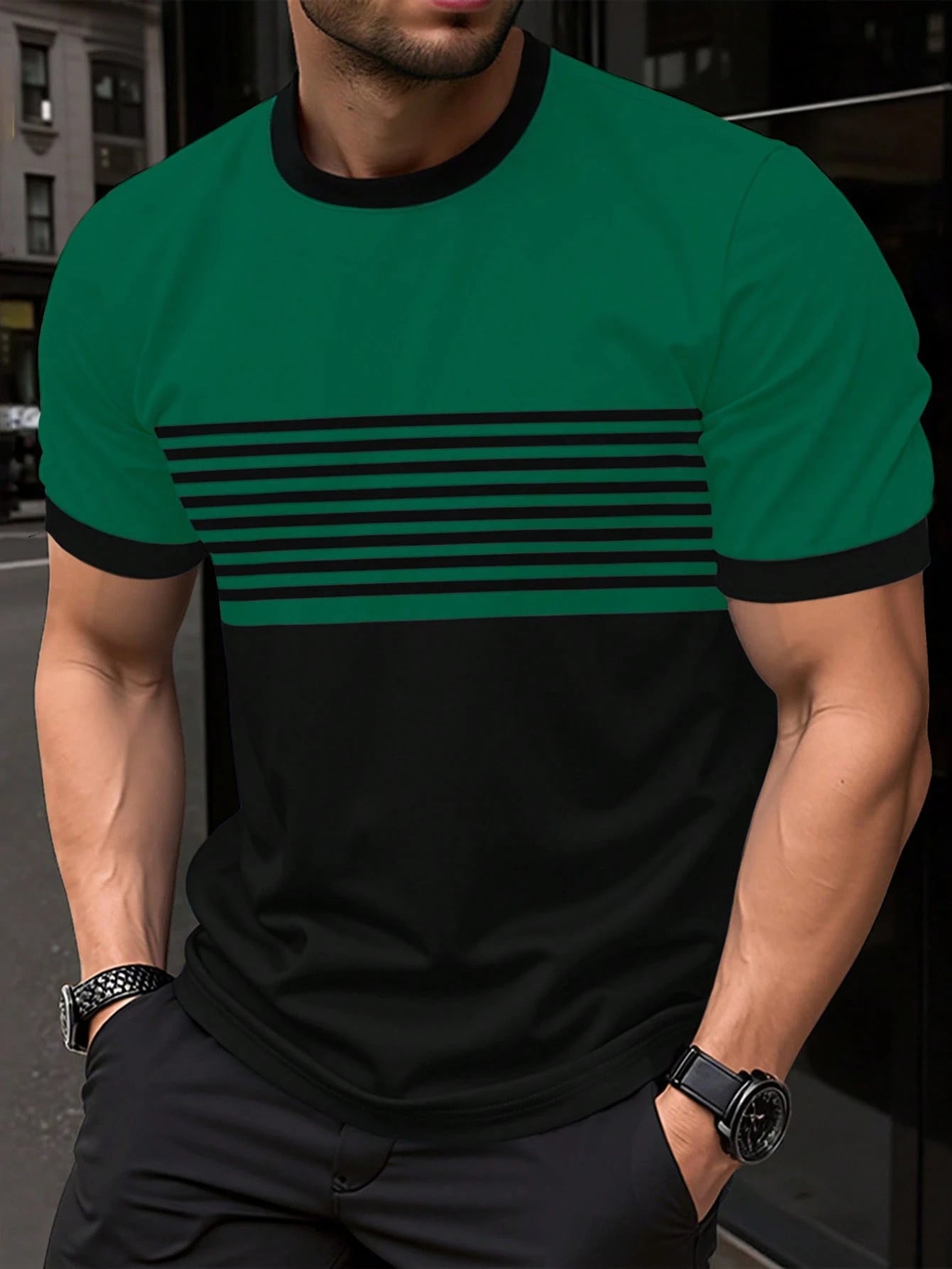 Buy Men’s Crew Neck Casual Shirt – Minimalist Short Sleeve