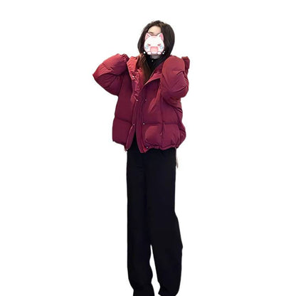 Buy Winter Korean-Style Cropped Hooded Cotton Jacket for Women