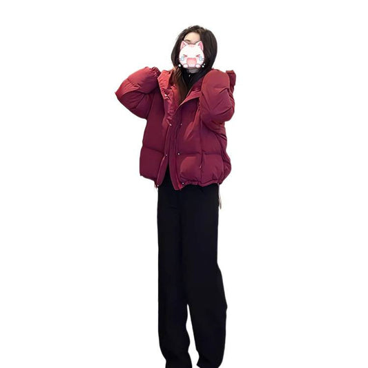 Buy Winter Korean-Style Cropped Hooded Cotton Jacket for Women