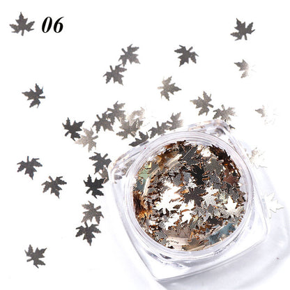 Maple Leaf Gradient Nail Sequins Stylish Nail Decorations
