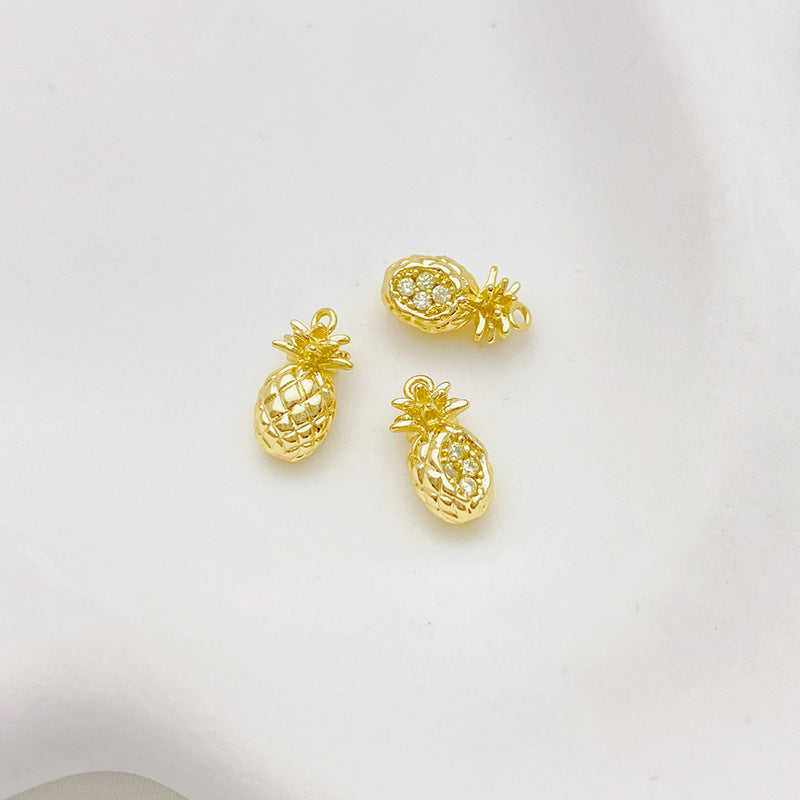 14K Gold Plated Zircon Studded Fruit Pendant Fashion Jewelry