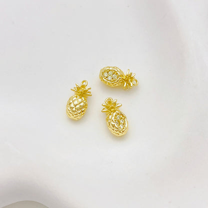 14K Gold Plated Zircon Studded Fruit Pendant Fashion Jewelry