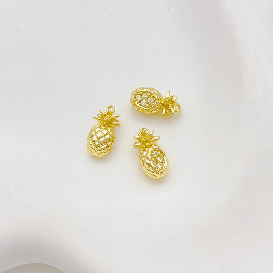 14K Gold Plated Zircon Studded Fruit Pendant Fashion Jewelry